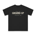 Regenerative Agriculture design on black organic cotton t-shirt by Emogine — GOTS-certified regenerative agriculture apparel